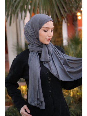 İmaj Butik Antrasit Cazz Scarf Penye Şal