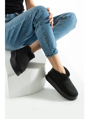 Alance Mini Süet Içi Kürklü Kalın Taban Kadın Bot