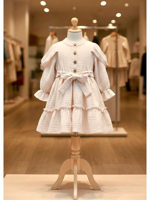 Kız Çocuk Desenli Uzun Kollu Şık Elbise Günlük Özel Koleksiyon