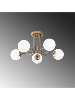 Normadia Modern Rustik Glop Camlı Eskitme Avize, Salon, Mutfak ve Yatak Odası Için