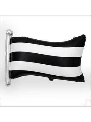 Süsle Bebek ve Parti Siyah Beyaz Bayrak Folyo Balon - 71 cm x 50 cm