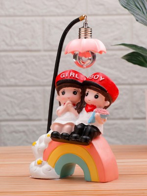 Dörtel Tedarik Gökkuşağı Rüyası Aydınlatmalı Gösteri Parçası Oturan 2'li Biblo Sevgili