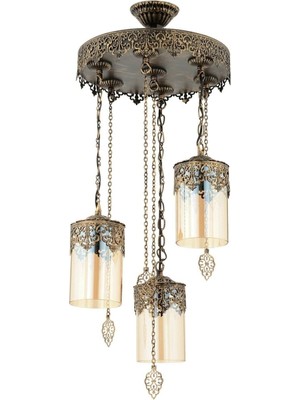 Normadia Rustik 3'lü Eskitme Sarkıt Avize, Otantik ve Şık Tasarım