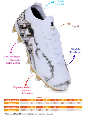 Kiko Kids Mila Krampon Çim Saha Erkek Çocuk Futbol Ayakkabı