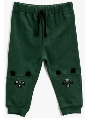 Koton Pamuklu Eşofman Altı Hayvan Desenli Beli Bağcıklı Paçası Lastikli