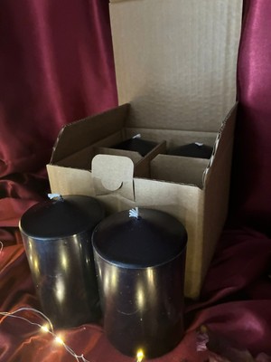 İzmir Candle Silindir 7*10CM Siyah 4lü Set