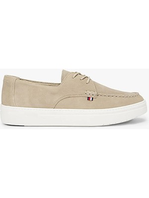 Tommy Hilfiger Casual Suede Stıtch Toe Hybrıd Erkek Bej Günlük Ayakkabı - FM0FM05707