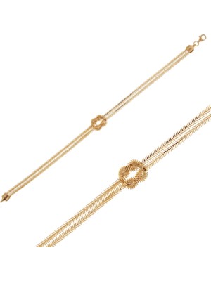 Hakan Mücevherat Düğümlü Balıksırtı Model 14 Ayar Altın Bileklik