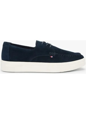 Tommy Hilfiger Casual Suede Stıtch Toe Hybrıd Erkek Mavi Günlük Ayakkabı - FM0FM05707