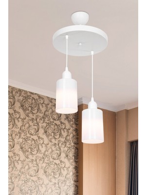 Normadia Modern 2'li Avize, Opal Cam, Şık ve Zarif Aydınlatma Tasarımı