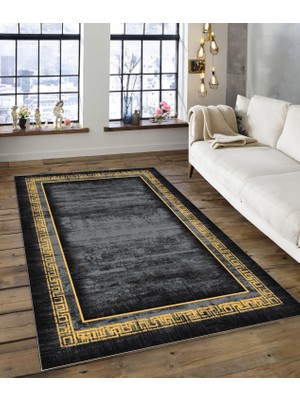 Dijidekor Shine M(135) Siyah Saçaksız Mutfak Koridor Yolluk Salon Yatak Odası Halısı