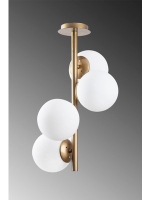 Normadia Retro Tarzda 4'lü Glop Camlı Rustik Avize, Salon, Mutfak ve Yatak Odası Için