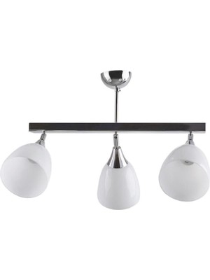 Normadia Modern Üçlü Hareketli Krom Avize, Opal Cam, Şık Tasarım