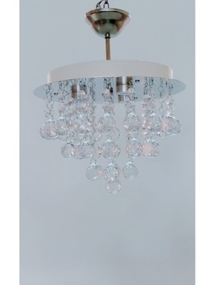 Normadia Modern Katlı 3 Duylu Paslanmaz Çelik Avize, Krom Renkli, Şık ve Parlak Tasarım