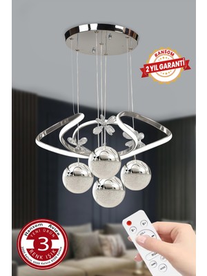 Normadia 4'lü Kumandalı Renkli Ledli Salon Avize, Şık ve Modern Tasarım