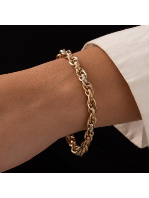 Hakan Mücevherat Üç Renkli 14 Ayar Altın Bileklik