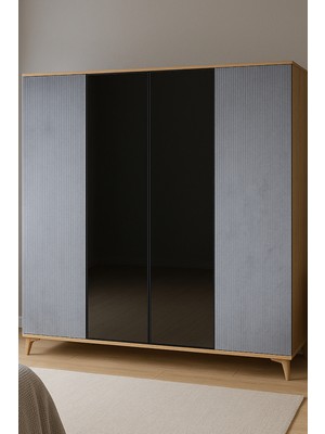 Arion Kids Ege 4 Kapılı Çocuk Dolabı |%100 MDF Kalitesi | REHAU Kaplama Kapaklar | Ağaç Ayaklar | Geniş İç Hacim | 1.Sınıf MDF Kalitesi ve Modern Tasarım