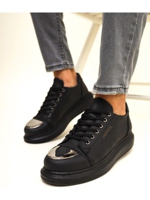 Zerenyus ZRC175 - Premium Mirror Bağcıklı Erkek Sneaker Siyah