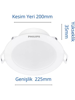 Philips Eridani DL190B 23W 200MM Delik Çapı 2000 Lümen Spot