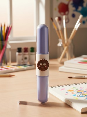 Bam Sevimli Kurabiye Figürlü 2 Taraflı Renkli Keçeli Kalem