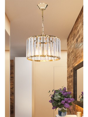 Normadia Şık Kristal Tekli Avize, Zarif ve Parlak Tasarım