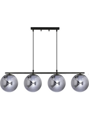 Normadia Modern 4’lü Füme Glop Camlı Sarkıt Avize, Şık ve Şık Aydınlatma