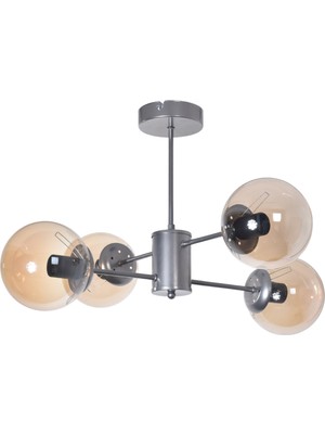 Normadia Modern Gri Bal Camlı Sarkıt 4’lü Avize, Şık ve Şıklık Katıcı Tasarım