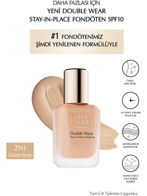 Estee Lauder Double Wear Stay-In-Place Fondöten SPF10 Canlı Mat Bitiş (2n1 Desert Beıge) 30ML