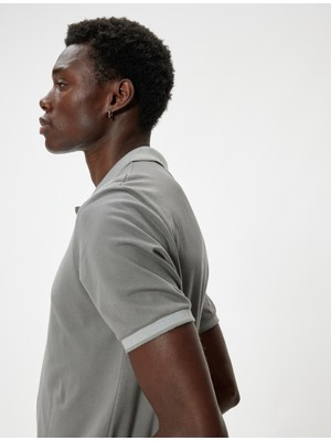 Koton Polo Yaka Tişört Slim Fit Kısa Kollu Yaka Detaylı