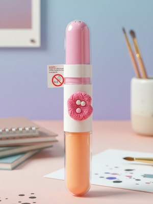 Bam Sevimli Kurabiye Figürlü 2 Taraflı Renkli Keçeli Kalem