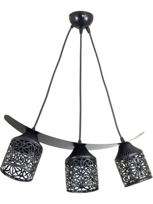 Normadia Üçlü Paparta Motif Kayık Model Sarkıt Avize, Şık ve Modern Tasarım