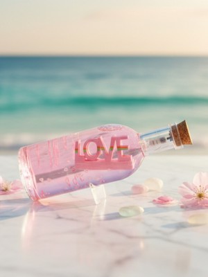 Dörtel Tedarik Işıklı Sulu Love Figürlü Batmayan Şişe Biblo Hediyelik