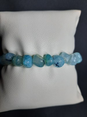 Mryart Havai Mavisi Kırık Iri Akik Taşı Bileklik Unisex