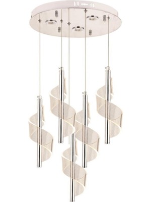 Normadia Şık 5'li Krom Sarkıt LED Avize Seti, Modern ve Estetik Aydınlatma