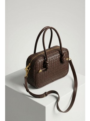 Rays 9228 Örgülü Omuz Çantası Acı Kahve