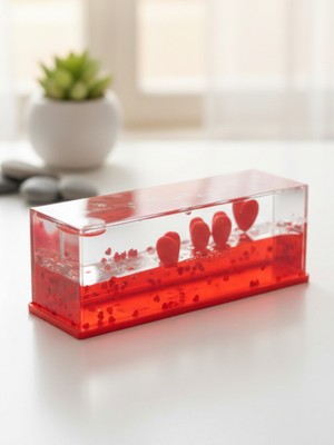 Dörtel Tedarik Kalp Tasarımlı Batmayan Sulu Figür Hediyelik Biblo Sevgililer Günü Hediyesi