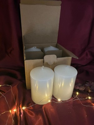 İzmir Candle Silindir 7*10CM Beyaz 4lü Set