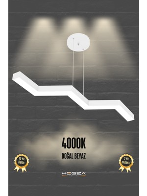 Normadia Modern Sarkıt LED Avize, Beyaz Kasa, Doğal Beyaz Işık, Çok Amaçlı Kullanım