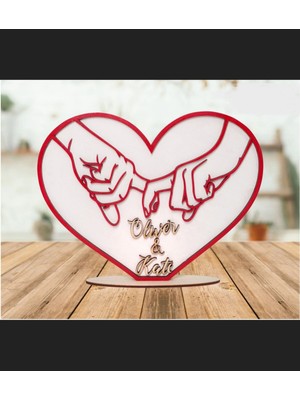 GHY Ahşap Dekoratif Kişiye Özel Sevgililer Günü Masa Süsü Hediye