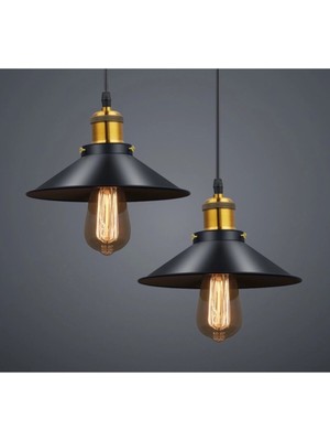 Normadia Şık Siyah Yuvarlak Metal Sarkıt Avize 30 Cm, Retro Tarz, Modern Tasarım