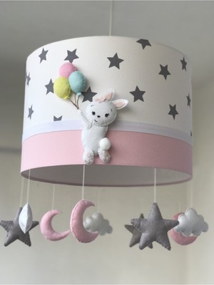 Normadia Yıldızlı Sevimli Tavşan Figürlü Bebek Odası Avizesi