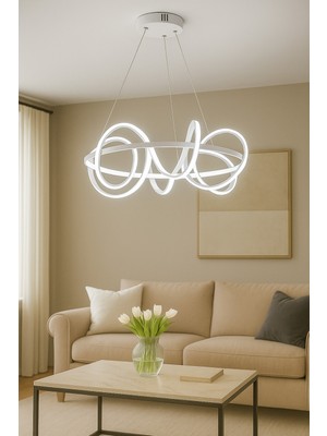 Normadia Modern 3 Renk Sarkıt Beyaz LED Avize, Yatak Odası ve Salon Için