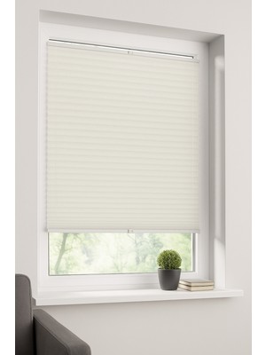 NetworkAvm Beyaz Plise Katlanır Cam Balkon Perdesi - Ofis Perdesi - Mutfak Perdesi - Salon Perdesi