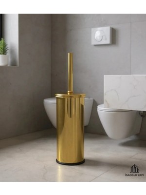 İsaoğlu Yapı Klozet Fırçalık Altın Tuvalet Fırçası Metal Gold