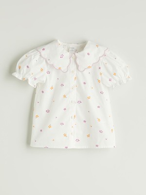 Lc Waikiki Yeni Sezon Bebe Yaka Çiçekli Kız Çocuk Gömlek