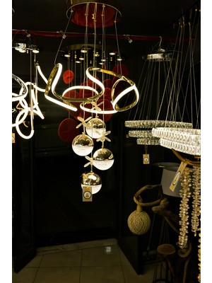 Normadia Modern Ayarlanabilir LED Avize, 50X100 Cm, 74 W, Sarı-Beyaz-Gün Işığı