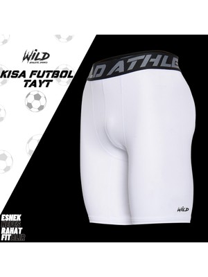 Wild Athletic Sports Erkek Spor Kısa Dizüstü Beyaz Tayt
