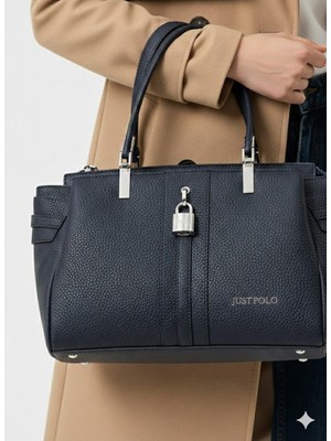 Orijinal Just Polo Kadın Deri El ve Omuz Çantası - Kilit Detaylı Şık Tasarım 7029