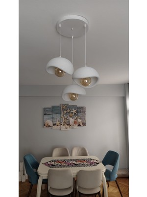 Normadia Modern 24.5cm Iskandinav Tarz 3 Başlıklı Beton Görünümlü Avize Hediye