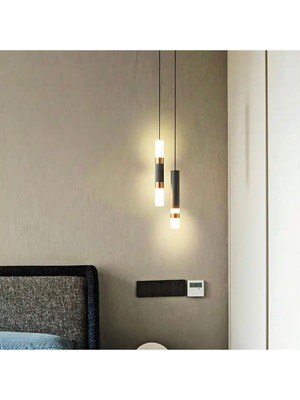 Normadia 2'li Siyah & Bronz LED Yatakbaşı ve Banyo Sarkıt Aydınlatma
